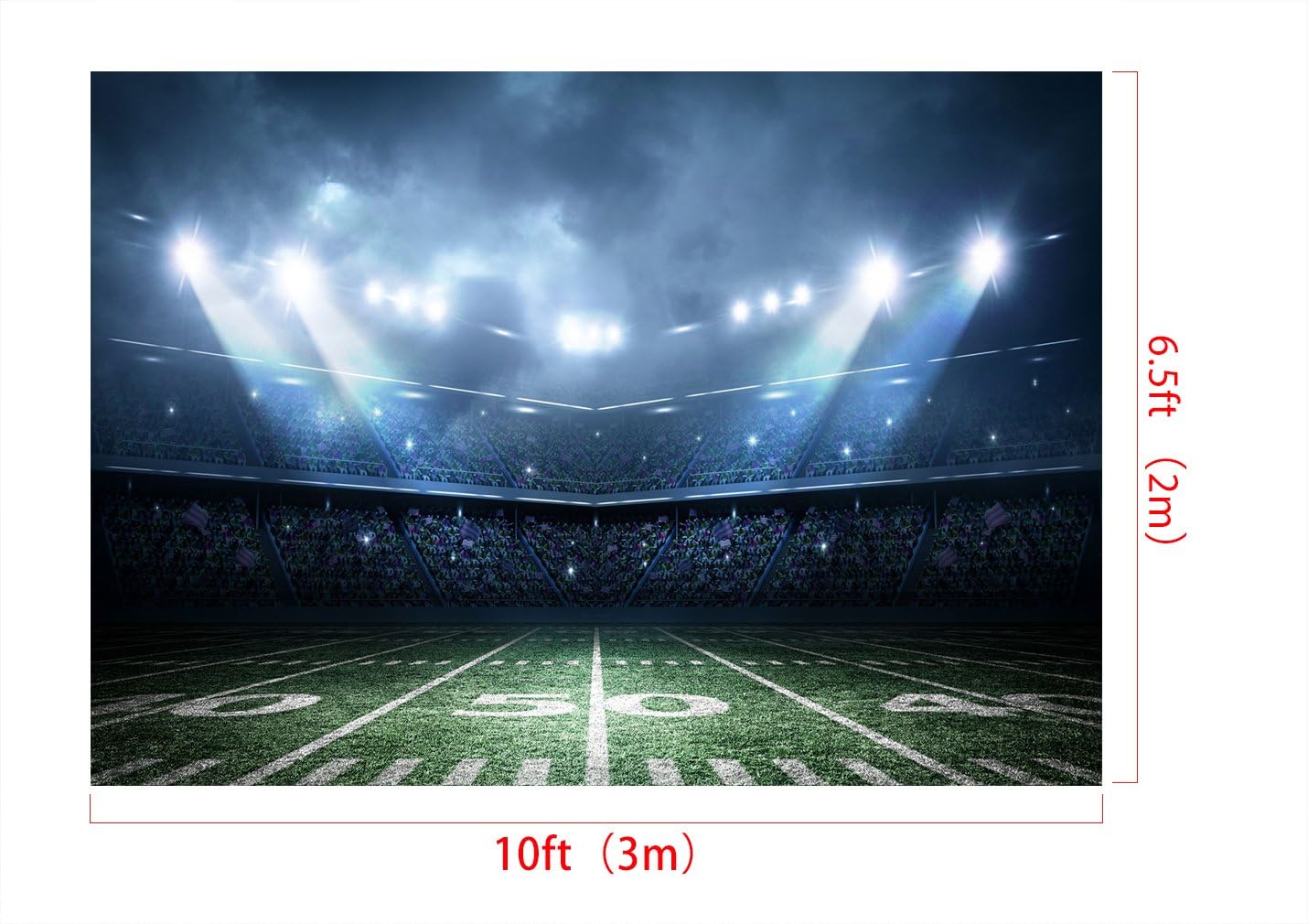 Bеѕt Prоmо Kate 10x6.5ft Sports Photography Backdrop Night Football Field Scene Photo Background for Customized Studio Prop