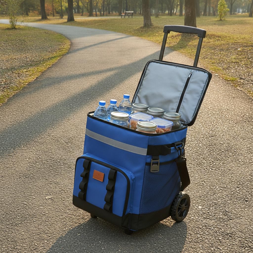 Sac Isotherme Portable roulettes | thermique efficace - composants métal & plastique - idéal activités plein air - pour camping - pour extérieur