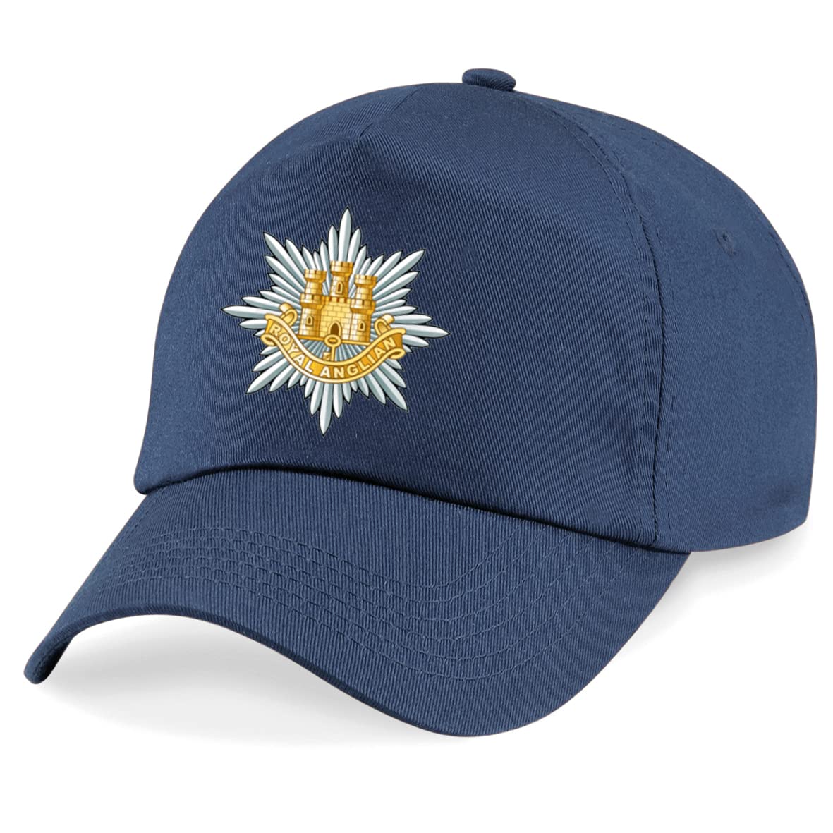 Psave Navy Royal Anglian Regiment Insignia Embroidered Baseball Cap British Army Military Embroidery (Navy)