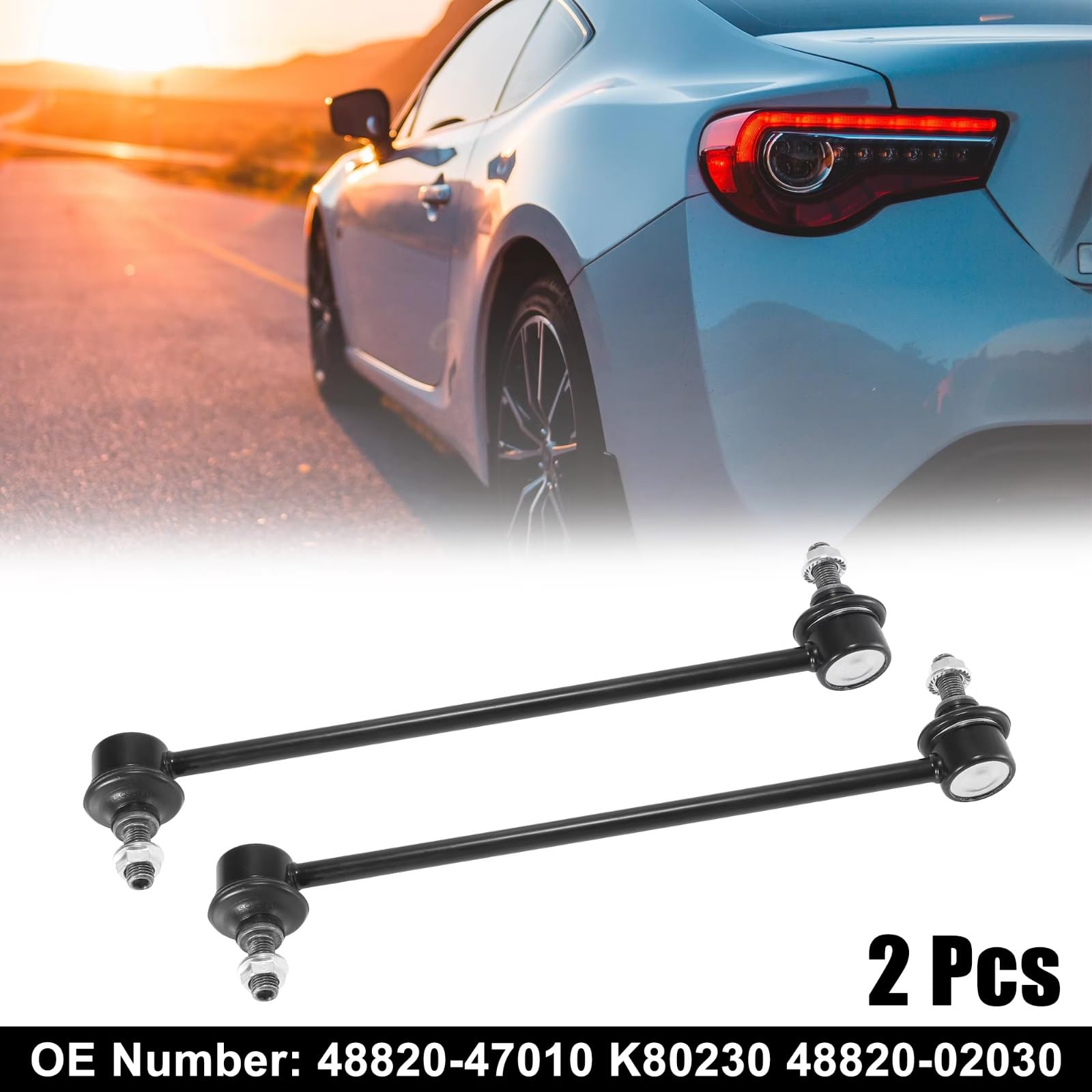Buje de Barra estabilizadora, 2 Piezas, bieletas de Barra estabilizadora Delantera Izquierda y Derecha, bieleta de Barra estabilizadora 48820-47010, Compatible con Toyota Matrix