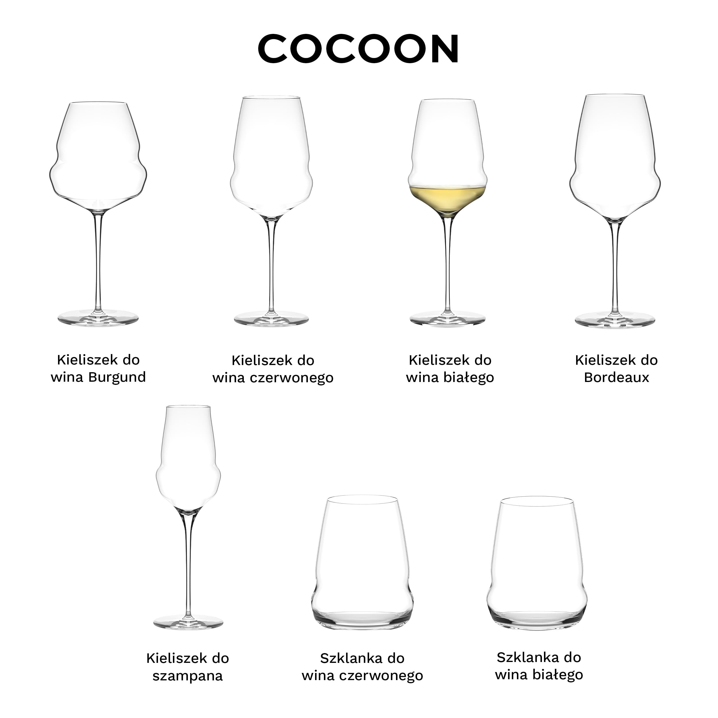 Stölzle Lausitz Kieliszki do Wina Białego Cocoon Zestaw 6 sztuk, 485 ml – Eleganckie Kieliszki do Wina Białego & Aperitifu – Kieliszki z Kryształu – Można Myć w Zmywarce