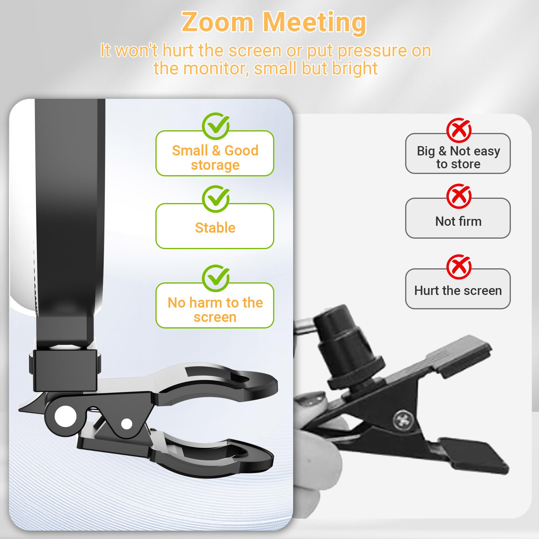 Lampa pierścieniowa z klipsem do laptopa, oświetlenie konferencji wideo z 3 trybami kolorów, regulowane światło LED USB do monitora komputerowego, strumieniowanie z zoomem, połączenia zespołowe