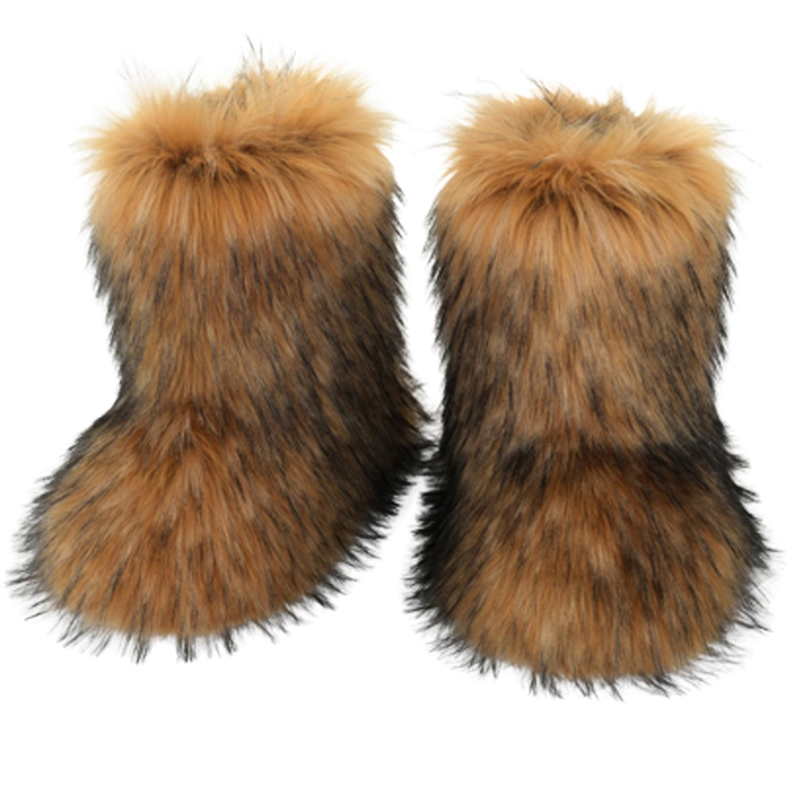 Womens Faux fur Boot Warm Comfortable Outdoor Flat Shoes Furry Fluffy Short Snow 2025 Boot Mid-Calf Boots