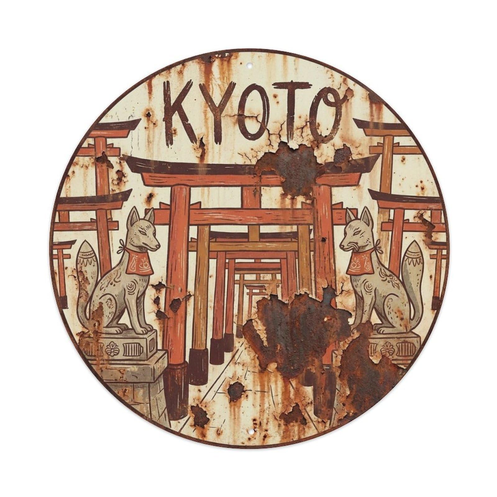 Kyoto Japan Festival Travel Illustrated Urban Heritage Metal Tin Sign