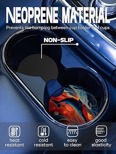 Vista 26 de WOCOCN Posavasos para automóvil, 2.75 pulgadas, antideslizantes y absorbentes, bonitos accesorios de decoración para portavasos de automóvil, Vaca