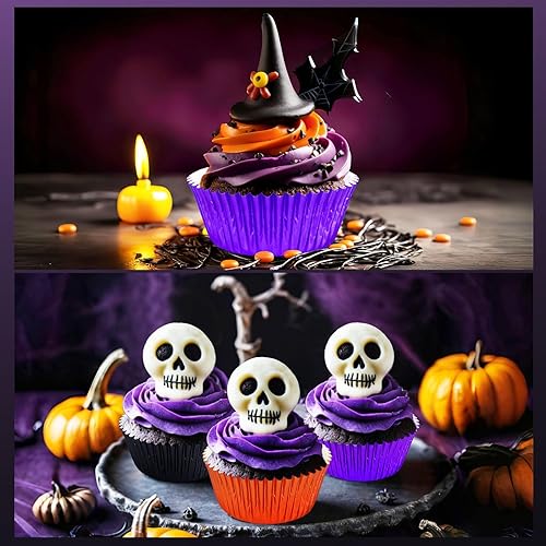 Miniatura 10 de SANNIX 450 forros coloridos estándar para cupcakes, diseño degradado, para hornear, envoltorios de papel para magdalenas, para fiestas de