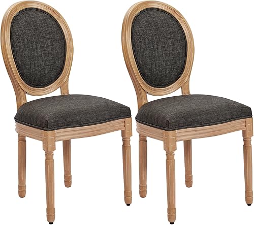 Miniatura 28 de Kiztir Juego de 2 sillas de comedor de ratán, sillas de comedor de estilo francés rústico de mediados de siglo, sillas de comedor de acento estilo