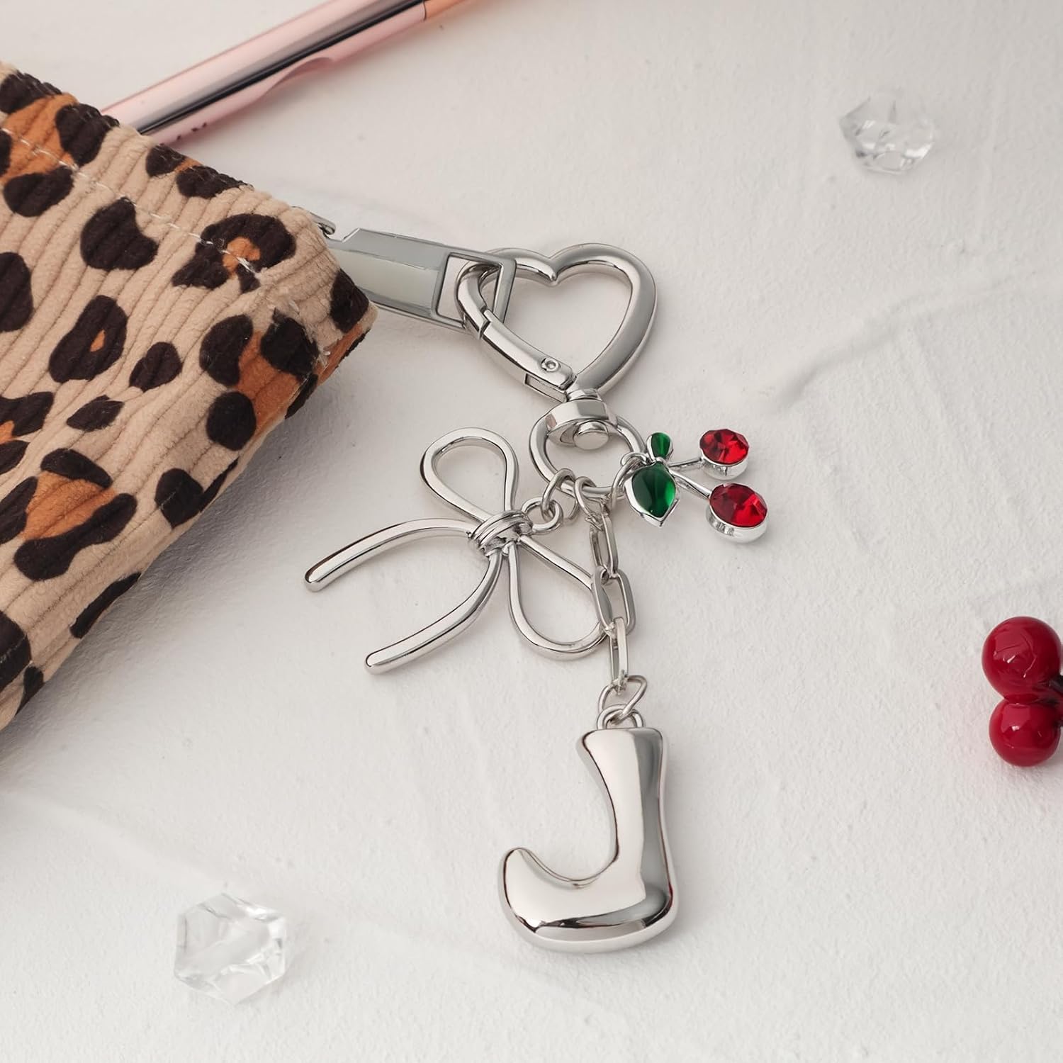 Snycler Bubble Initial Keychain Bag Charms for Women, A-Z Letter Keychain image 3