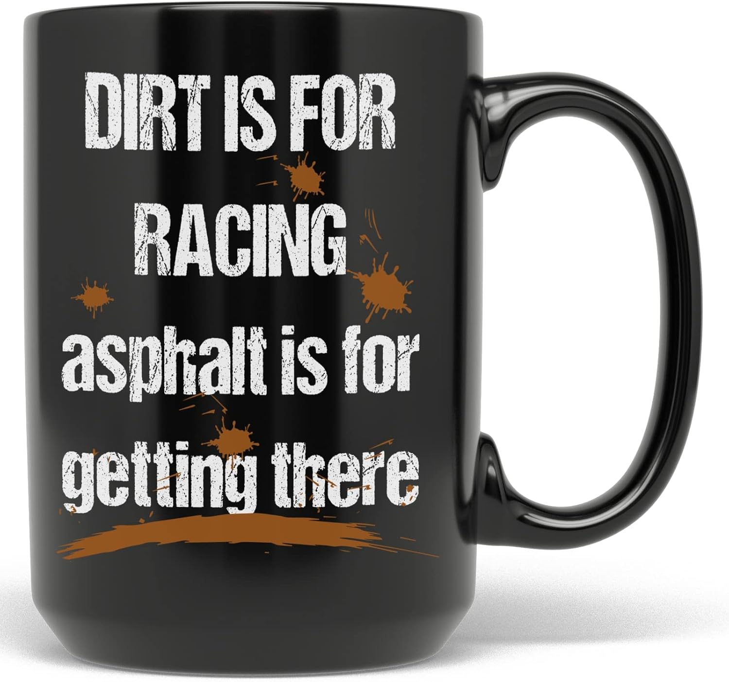 PixiDoodle Funny Dirt Bike or Mud Racing Distressed Coffee Mug (11 oz, White)