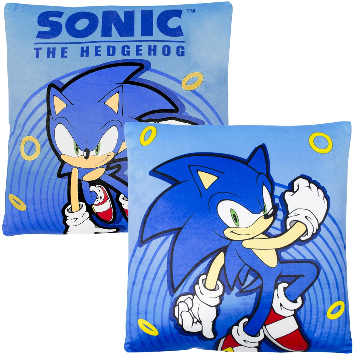 ms móvil shop Sonic The Hedgehog Cojín Decorativo Color Azul 40x40 cm | Sega Dibujos para Niños Producto Oficial