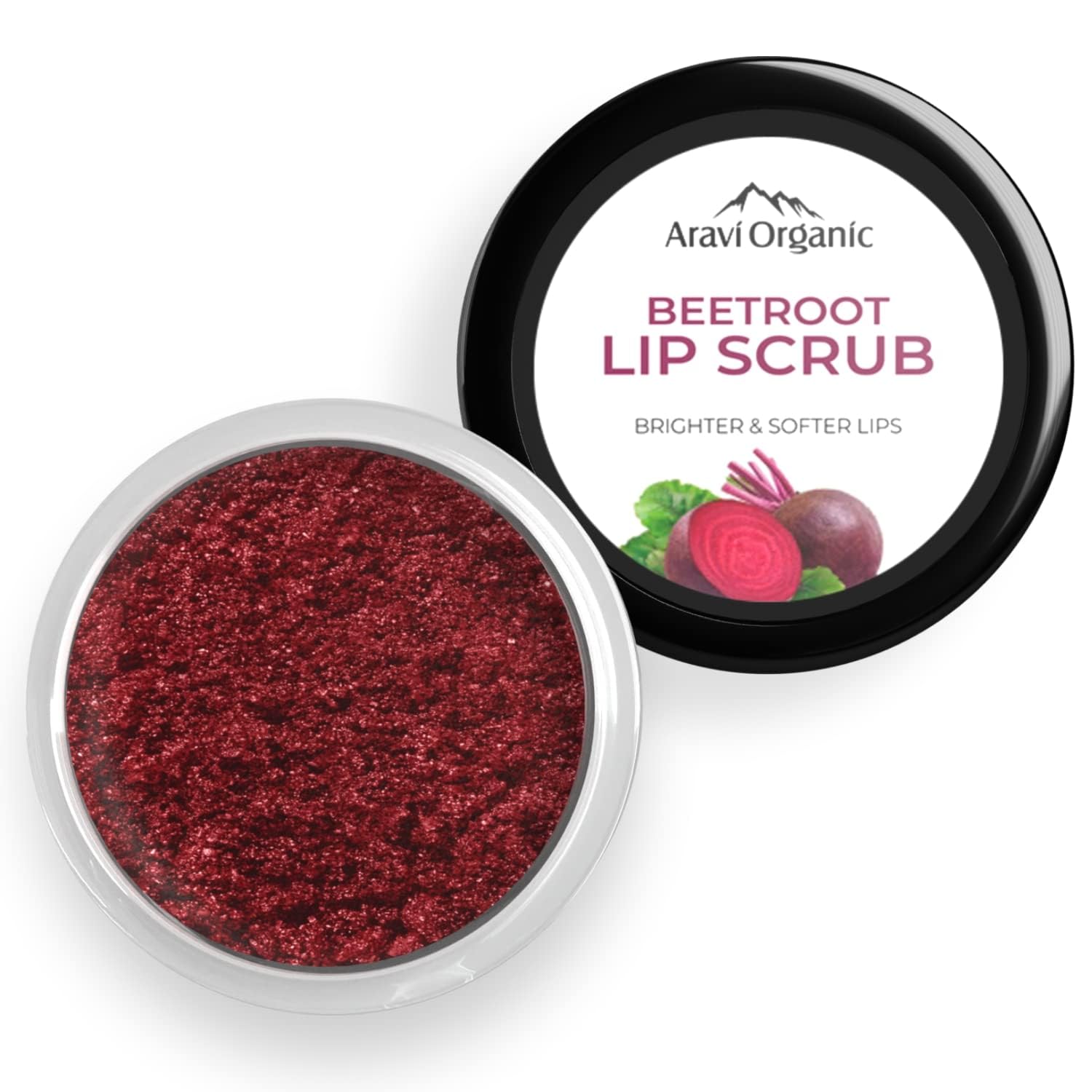 Beetroot Lip Scrub With Beetroots, Shea Butter & Cocoa Butter - For Dark,Chapped & Pigmented Lips - For Brightening Dark Lips - For Men and Women - 15 gm
