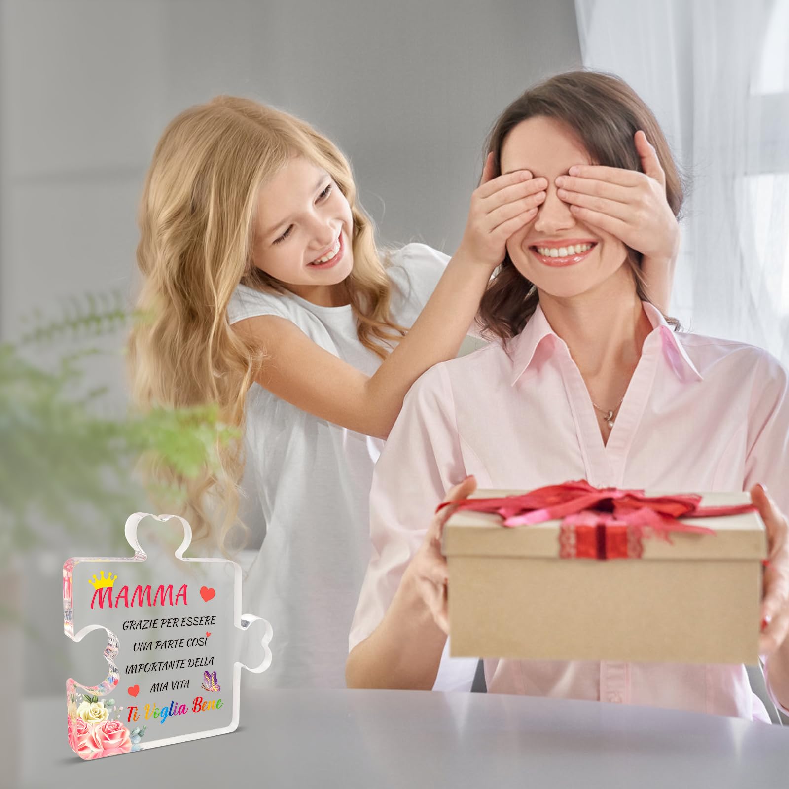 Regalo per la festa della mamma per la mamma, l'amore, in acrilico, con belle frasi, festa della mamma, festa della mamma e regalo di compleanno