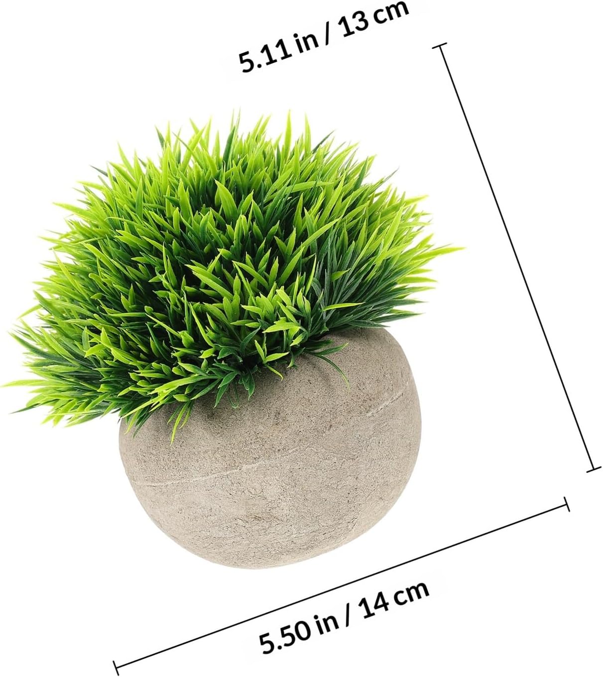 3pcs Half Ball Pulp Artificial Bonsai Set Realistic Greenery Table Decor Indoor Potted Plant Adornments for Home Office Desk