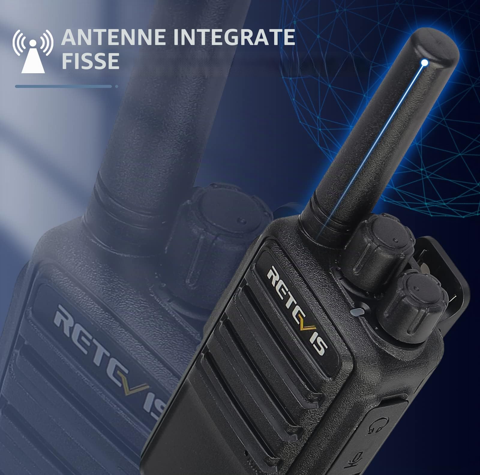 Retevis NR610 Walkie Talkie, AI Cancellazione del Rumore, VOX Walkie Talkie con Auricolari, PMR446, 1200mAh Ricetrasmittenti Professionali Ricaricabili USB-C per Ristorante (4 Pezzi, Nero)