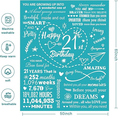 Miniatura 4 de Decoraciones de cumpleaños 21 para ella, el mejor regalo de cumpleaños 21 para mujeres de 21 años, mejores amigas, regalos de cumpleaños 21, idea de