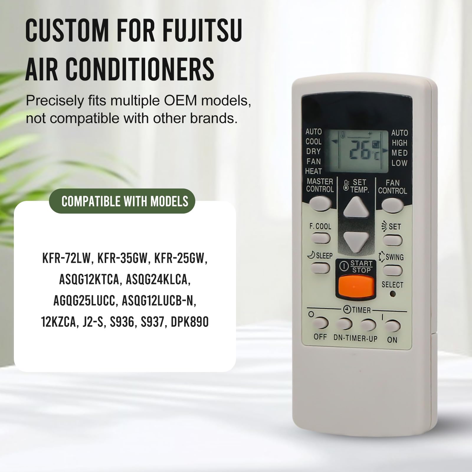 Mando Universal Aire Acondicionado para Fujitsu, Mando Aire Acondicionado fujitsu, Bomba de Calor, Mando Aire Acondicionado Universal con Aires Acondicionados Fujitsu y General