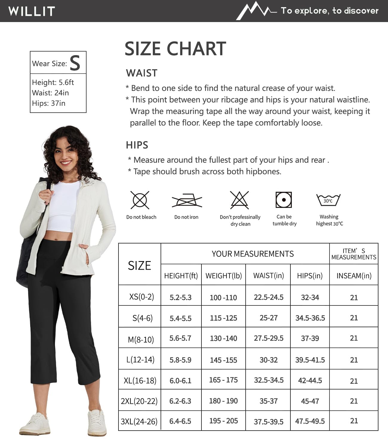 WILLIT Pantalones capris de yoga para mujer de cintura alta, leggings de pierna recta, ejercicio deportivo, entrenamiento Capris 21"