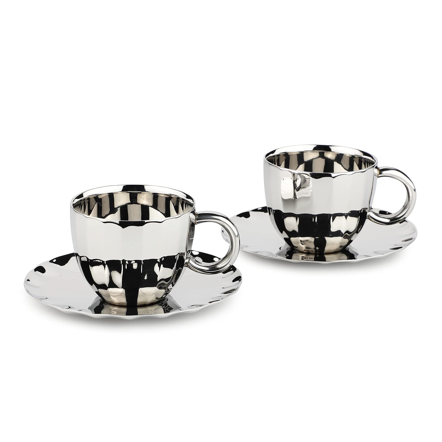 Buy Arttdinox Designer Stainless Steel Tea Cup & Saucer Set Premium