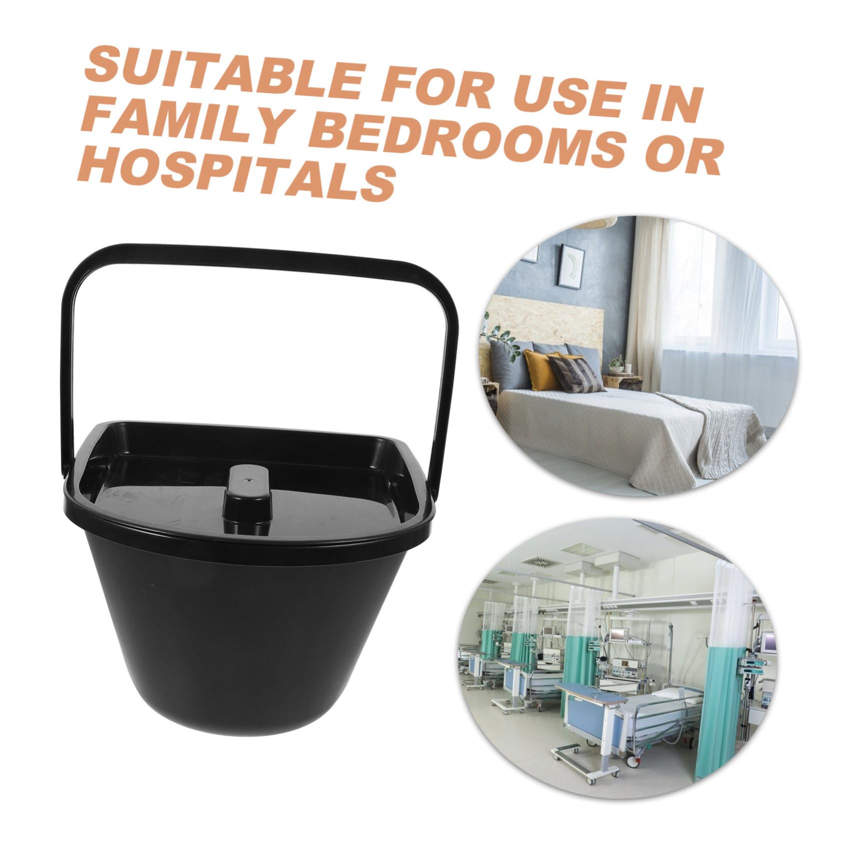 FRCOLOR Urine Bucket Lid for Adults Plastic Chamber Pot Urinal Portable Easy to Clean for Home Care