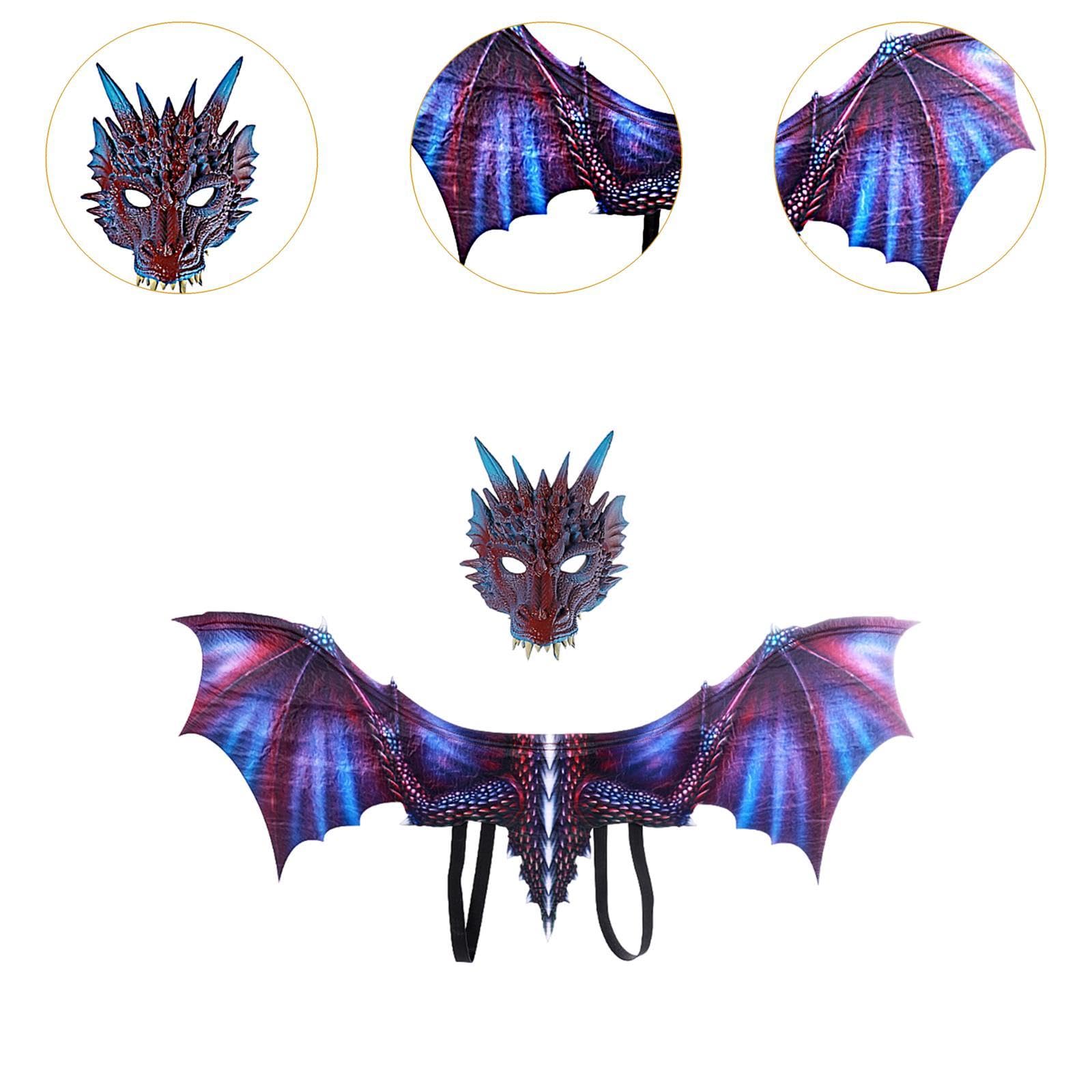 Costume da Drago in 2 Pezzi, Ideale per Travestimenti da Fiaba, Accessorio per Spettacoli Teatrali E Giochi di Ruolo, con vestibilità Comoda Grazie, Viola