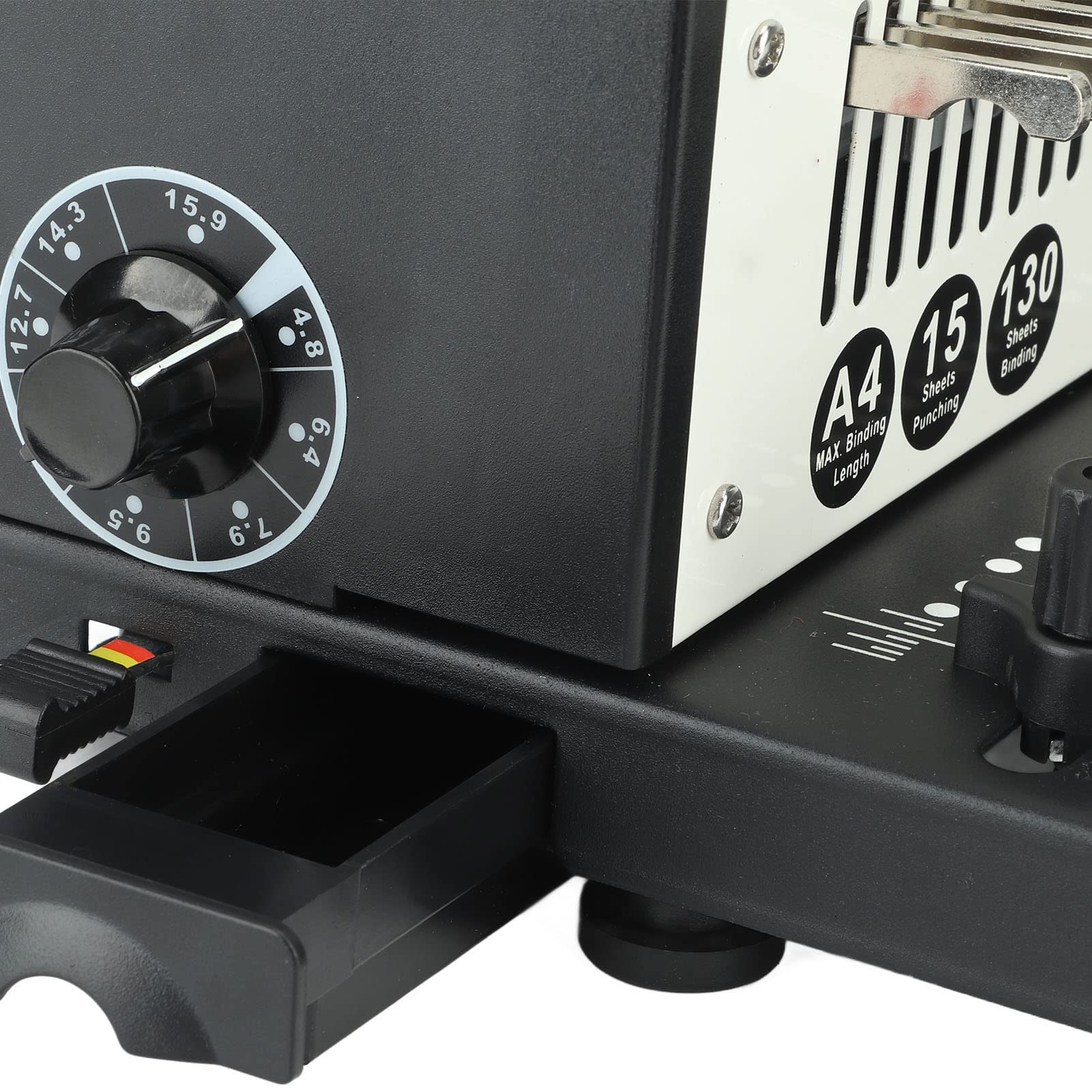 Spiralbindemaschine 1 bis 34 Löcher Stanzung mit großer Kapazität Spiralspulenbindemaschine für A4 A5 Briefgröße (Rundloch)
