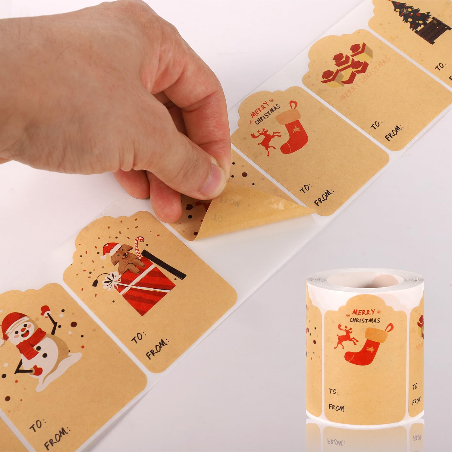 Etiquetas Regalo Navidad Etiquetas De Sello Ovalado De Navidad - Pegatinas Para Regalos, Sobres Y Tarjetas, Diseño Festivo Sellos Navideños Minilabel