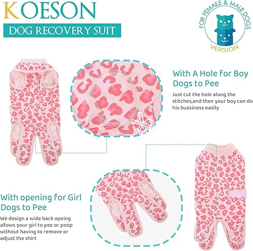 Miniatura 8 de KOESON Traje de recuperación para perros, traje de recuperación quirúrgica para perras esterilizadas, alternativa al cono después de la cirugía,