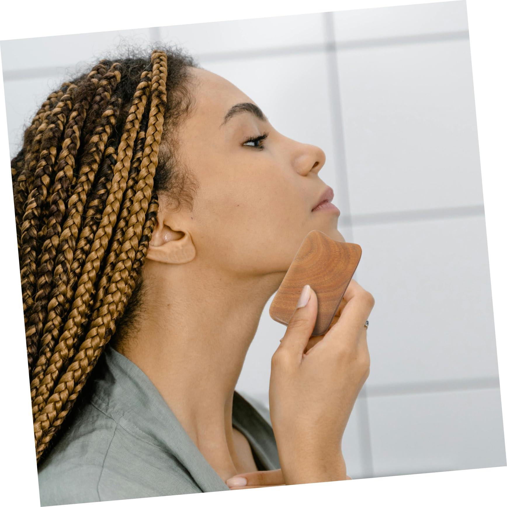 Beavorty 5 Pezzi Di Strumento Di Massaggio Multifunzione in Legno Gua Sha Per Viso E Corpo Design Confortevole Sicuro Per Luso Quotidiano