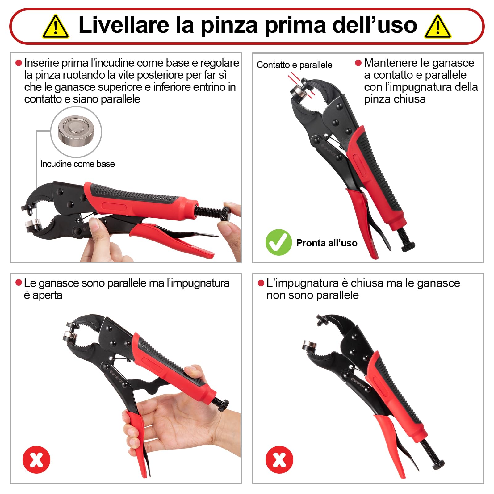 Spurtar Set di pinza per bottoni automatici a pressione da 15 mm | 3 matrici e 40 set di bottoni a pressione per tessuto in pelle tessuti tela tarp artigianato riparazione di fibbie fai da te