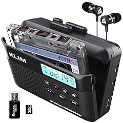KLIM K7 Cassette Tape Player + Cassette to MP3 Converter + Portable Cassette Player + Walkman Cassette Player + Built-in Microphone & Speaker + Rechargeable Battery + Earphones + 16GB SD Card
