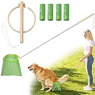 Dog Pooper Scooper, 43" Extendable Pooper Scooper Long Handle with Bag Attachment(120pcs), Portable Poop Scoop for Small Medium Large Dogs, No Touch Avoid Bending Over, Suit for Yard, Park, Wild,City