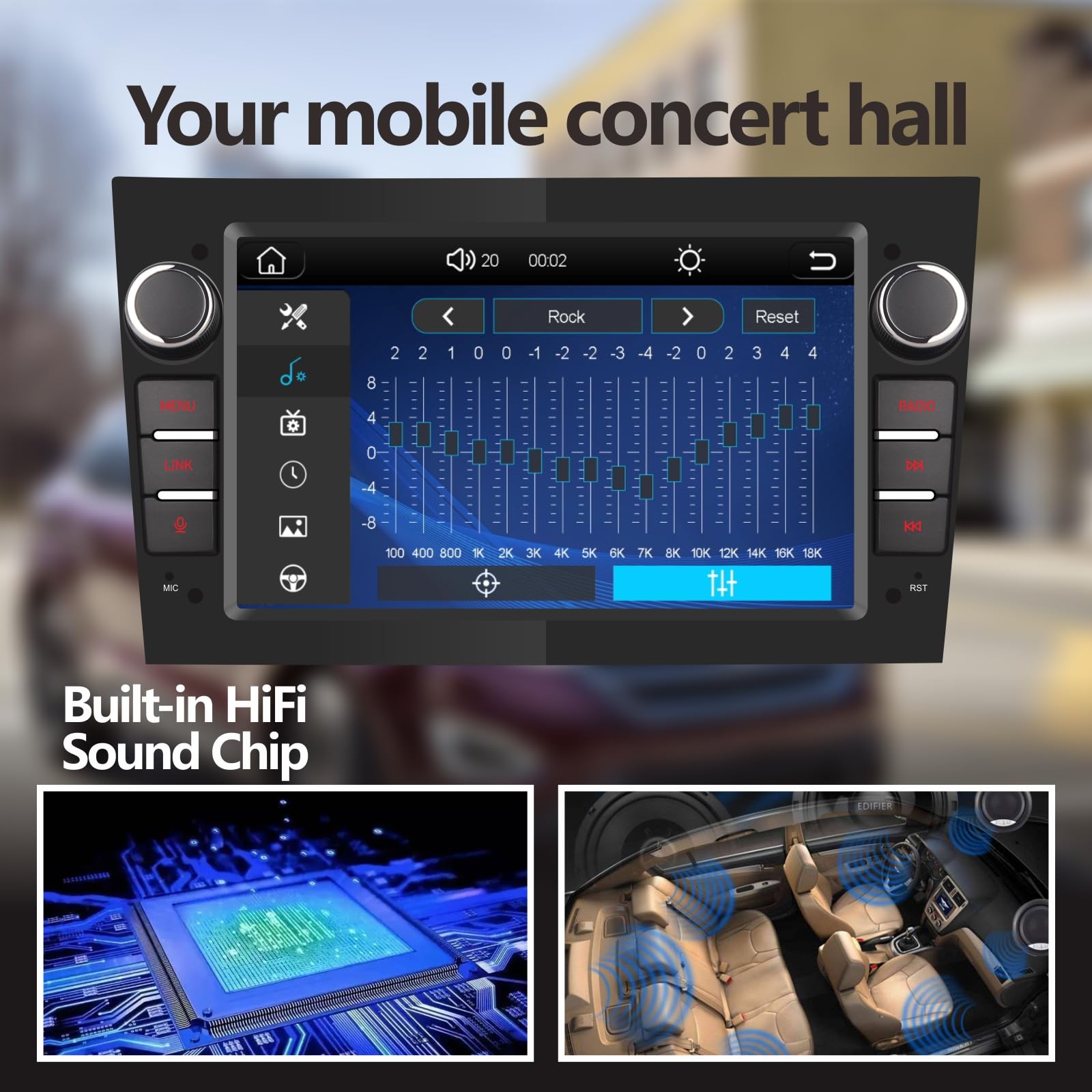 LXKLSZ Autoradio compatibile con Wireless Carplay/Android Auto per OPEL Zafira Vivaro con touch screen da 7 pollici/Bluetooth/Mirror Link/Alta potenza Colore nero