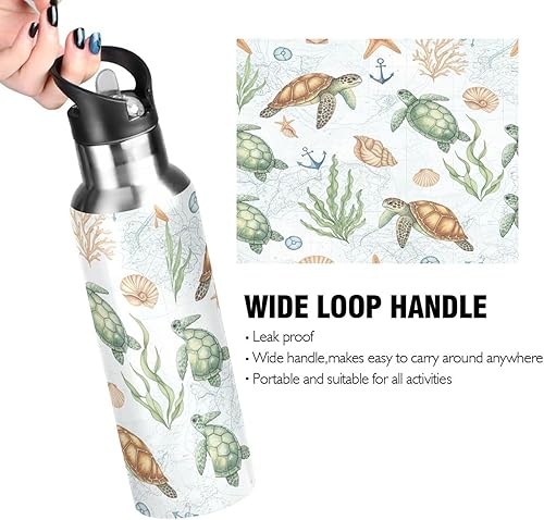 Miniatura 4 de Watercolor Sea Turtles Stainless Steel Vacuum Insulated Water Bottle 32 Oz, BPA-Free Sport Water Bottle Leakproof Water Bottles
