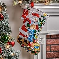 Vista 4 de Bucilla Hugs, Felt Applique Christmas Stocking Kit, 18""" (89253E)
