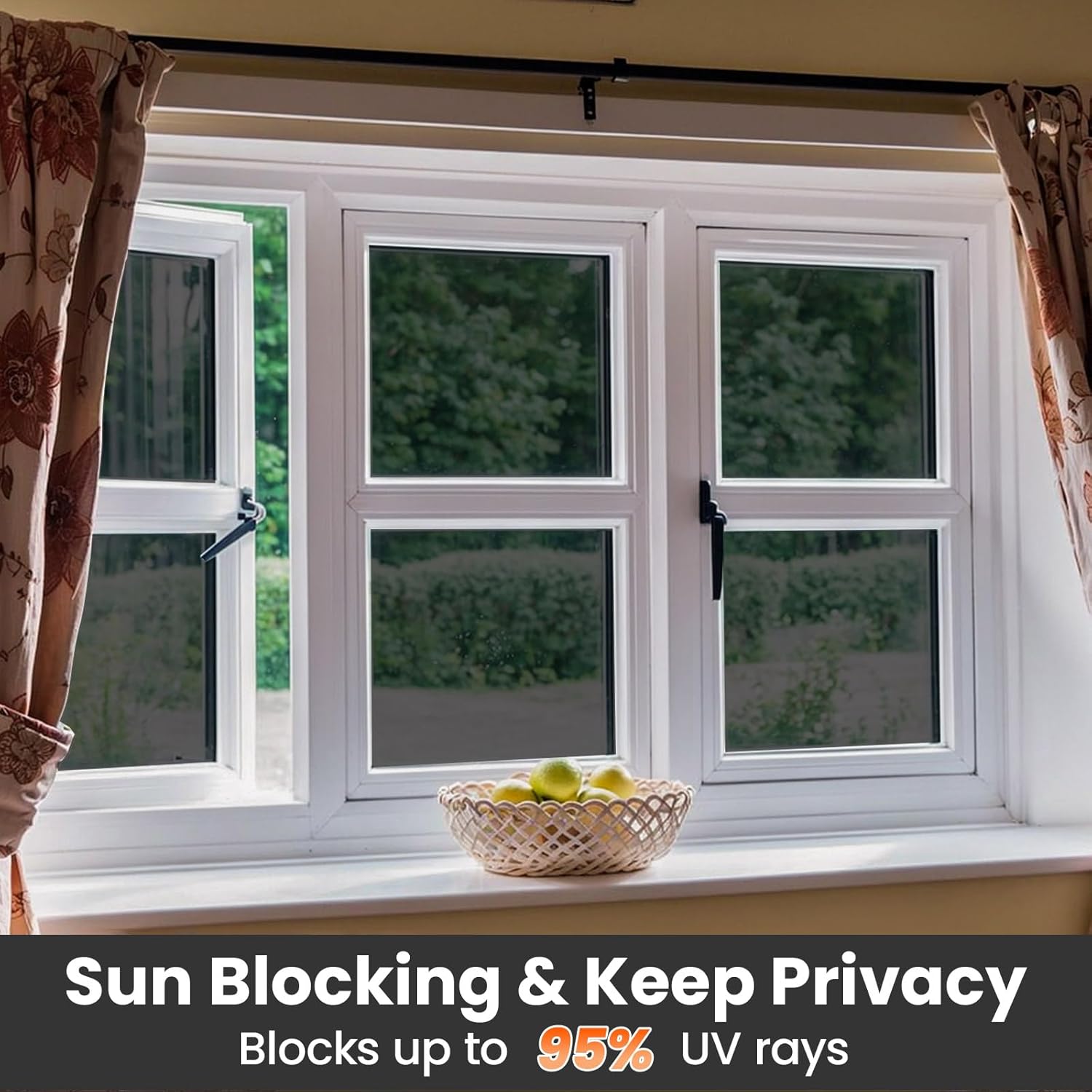 ADD.HERES One Way Window Privacy Film, Sun Blocking Anti UV Reflective Static Cling, Window Tint for Home and Office, No Glue Garage Solar Paper, Black, 23.6" x 78.7"