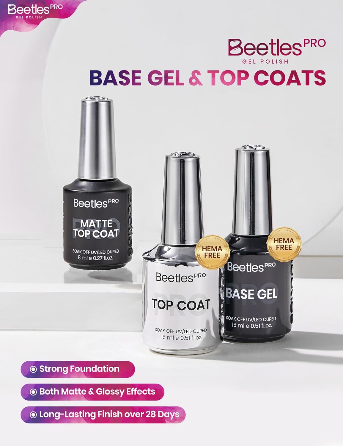 Beetles PRO Gel Polish Set – Poetry of Garden, 15ml Full Size Pastel Summer 18 Colors Salon Nails Kit with Base Coat, Glossy & Matte Top Coats, 6 Painting Gel UV Nail Lamp Cure Needed