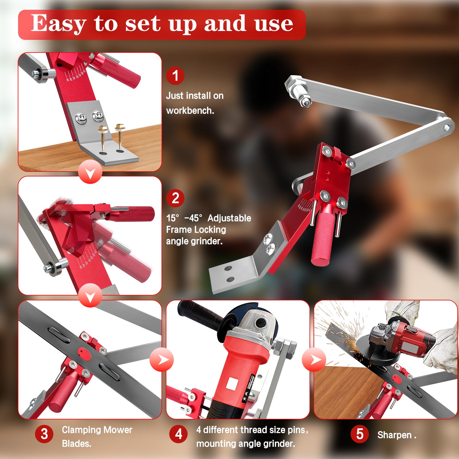 Ego Lawn Mower Lawn Mower Blade Sharpener Balancer Kit 15°-45