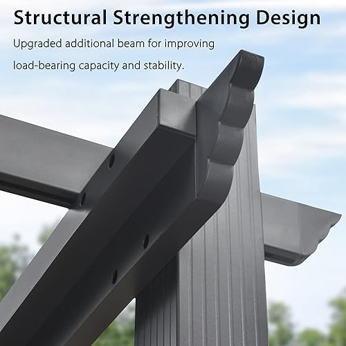 Miniatura 48 de PURPLE LEAF - Pérgola/kiosco retráctil de metal de 10 x 12 pies con toldo para exteriores, patio, jardín, porche, playa, pabellón estilo enrejado