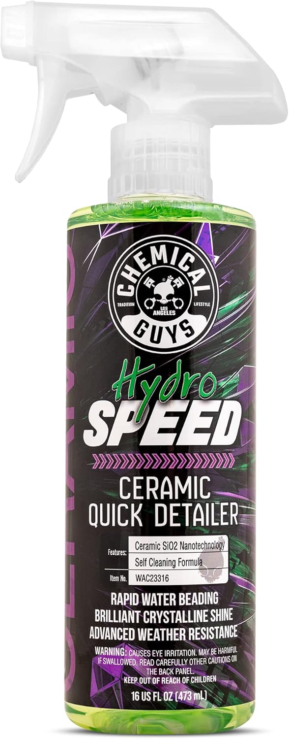Chemical Guys HydroSpeed SiO2 Ceramic Quick Detailer Spray - Instant Gloss, Hydrophobic Protection & Slick Shine for Cars, Trucks, SUVs, 16oz
