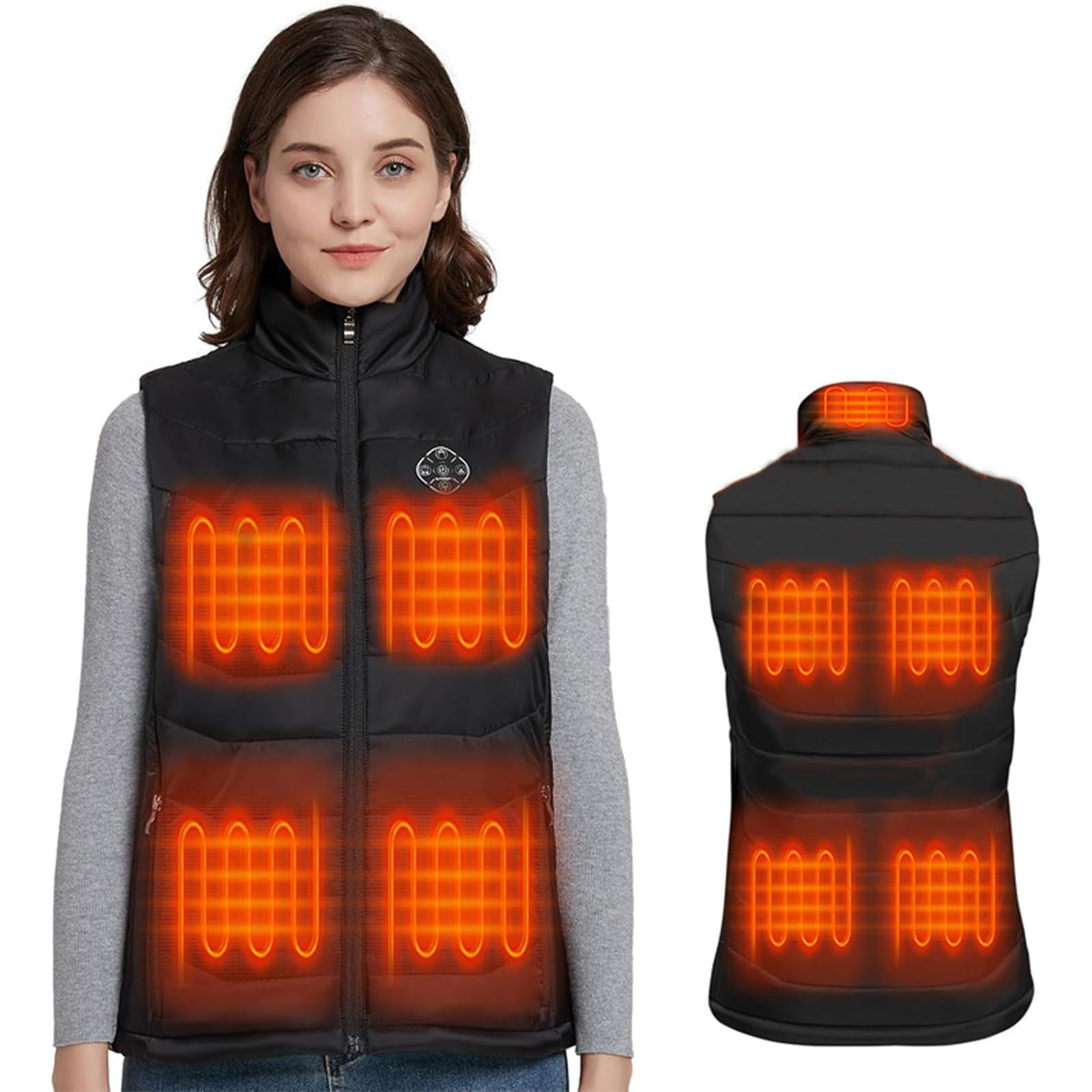 Giubbotto riscaldante ricaricabile per esterni, distribuzione rapida del calore, unisex, design regolabile, con tecnologia