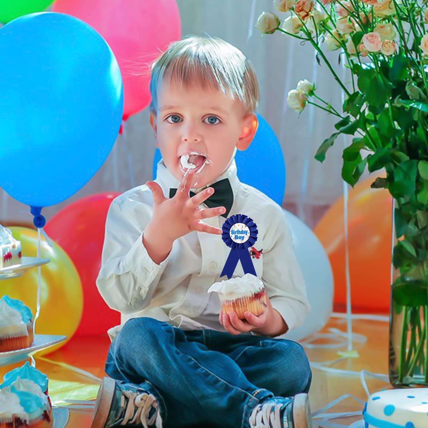 Fascia per compleanno ragazzo, fascia blu per compleanno, accessorio per feste di compleanno, con distintivo di compleanno, per ragazzi e uomini