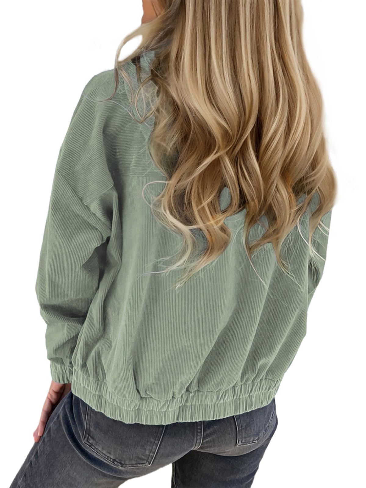 YUTILA Cord Jack Damen frühling Herbst Übergangsjacke