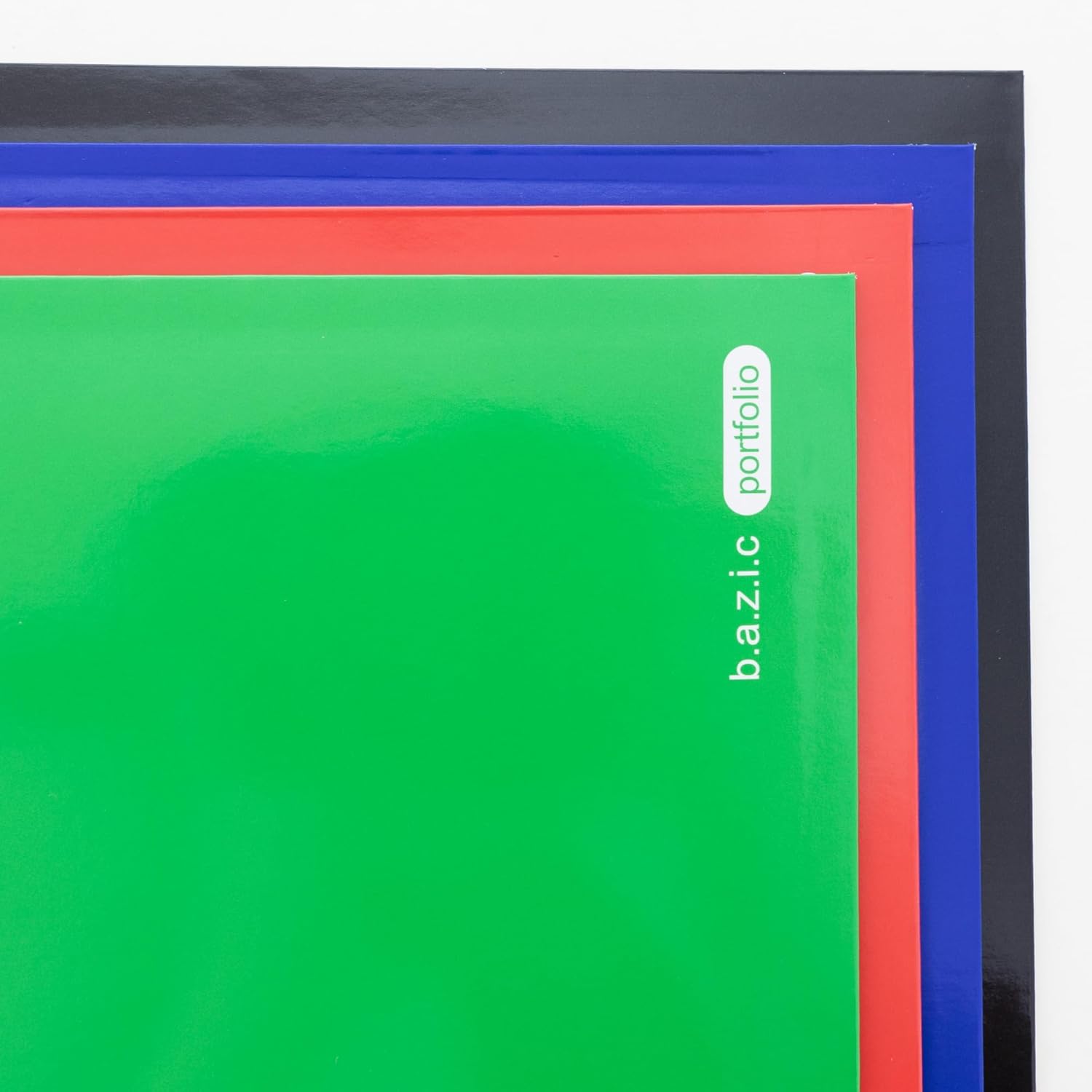 BAZIC Products 2 Pockets Paper File Folder, Laminated Glossy 3 Hole Portfolio, Assorted Classic Colors Letter Size Folders for School Office Business Use, 48-Pack