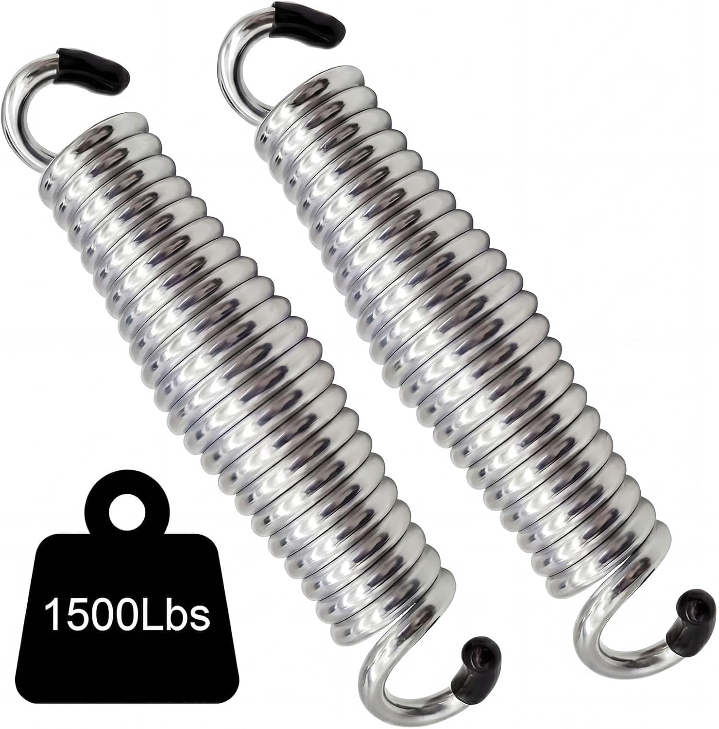 Porch Swing Springs Heavy Duty - 1500Lbs Silver Hammock Chair Spring,Hanger Ceiling Mount Spring(Pack of 2)