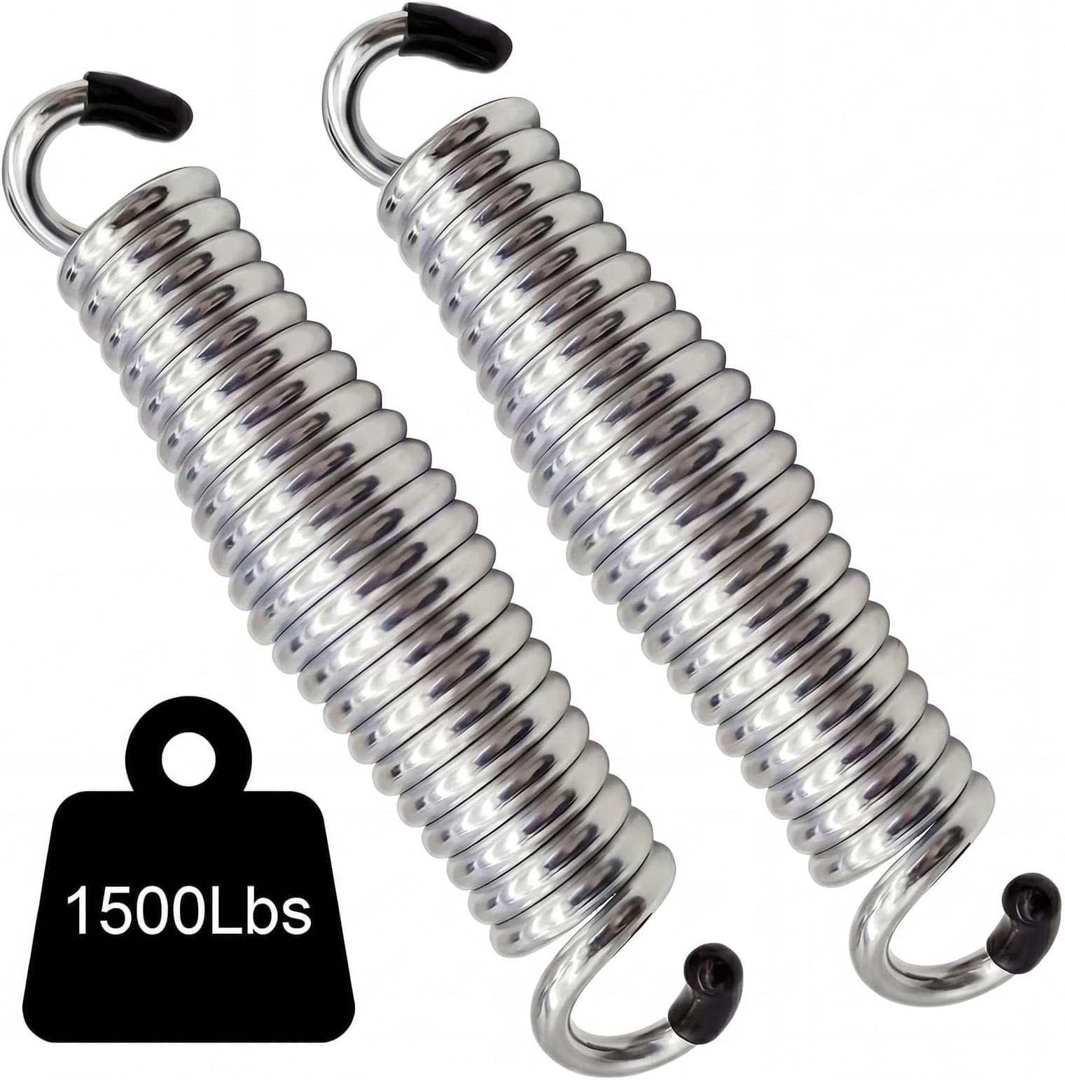 Porch Swing Springs Heavy Duty - 1500Lbs Silver Hammock Chair Spring,Hanger Ceiling Mount Spring(Pack of 2)