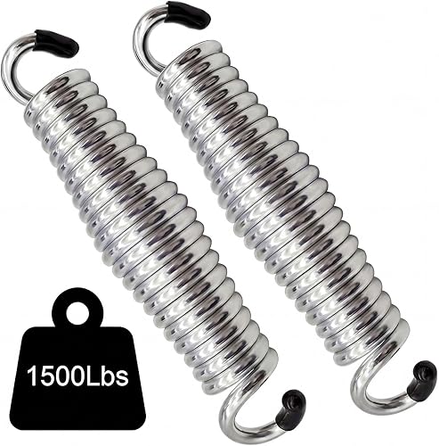Muelles oscilantes para porche, resistentes, 1500 libras, color plateado, para silla hamaca con resorte, suspensión de montaje en techo