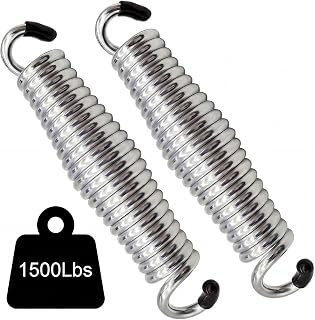 Porch Swing Springs Heavy Duty - 1500Lbs Silver Hammock Chair Spring,Hanger Ceiling Mount Spring(Pack of 2)