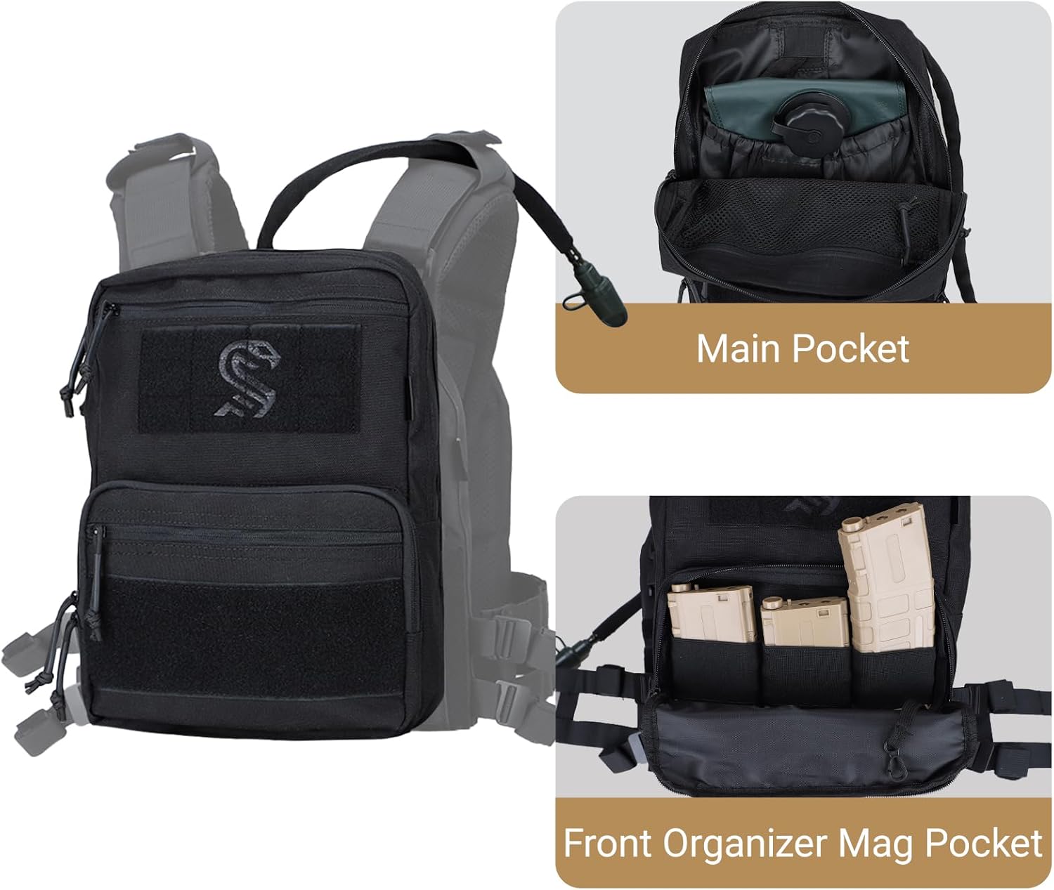 MGFLASHFORCE Tactical MOLLE Hydration Pack Lightweight Hydration Pouch 2L Water Bladder Bag for Tactical Vest Backpack - Image 3