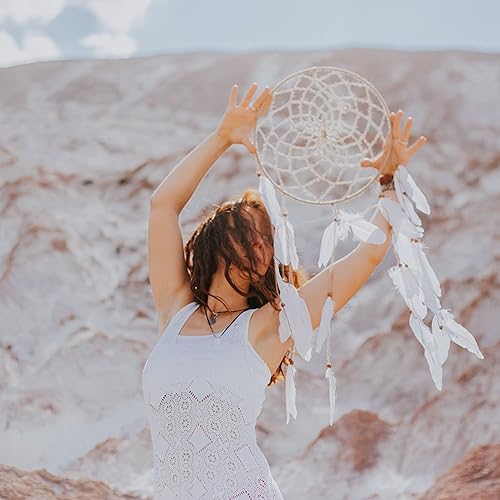 Miniatura 5 de 12 anillos de metal plateado de 4 pulgadas, anillos de macramé para atrapasueños y manualidades (plata, 4 pulgadas)