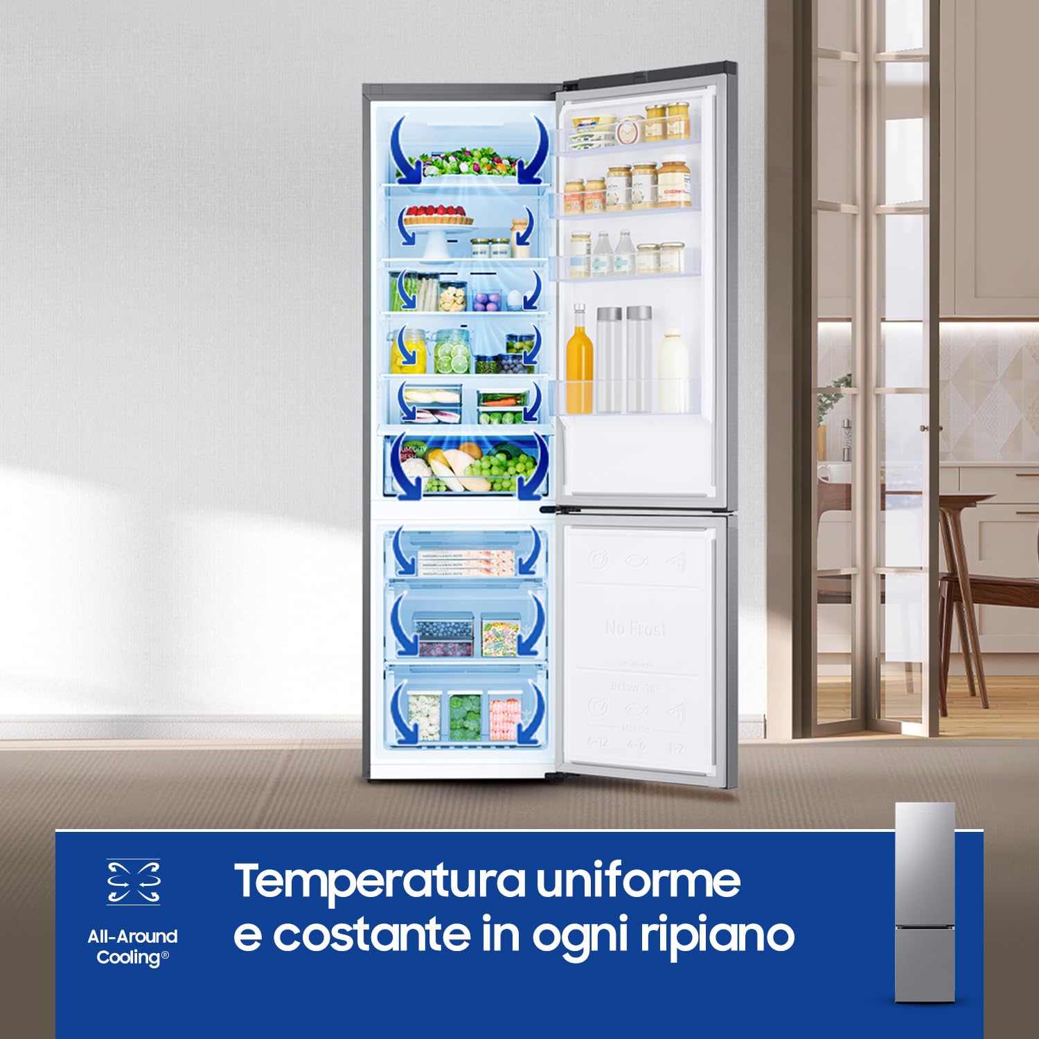 SAMSUNG Réfrigérateur combiné RB38C600CS9_EF Classe C No Frost 390L
